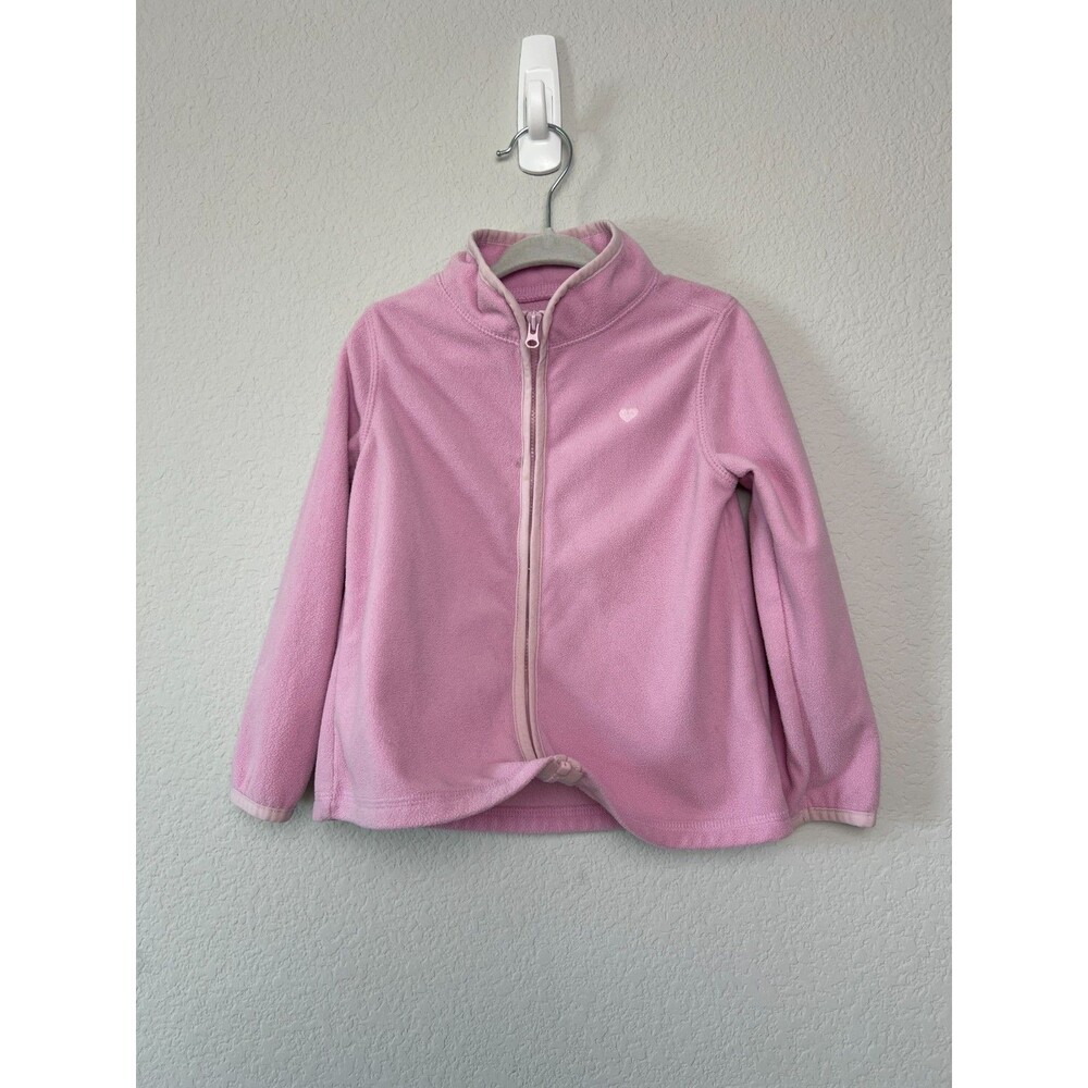 OshKosh B'gosh Toddler Girls Pink Fleece Full Zip Jacket Coat Size 3T Outerwear